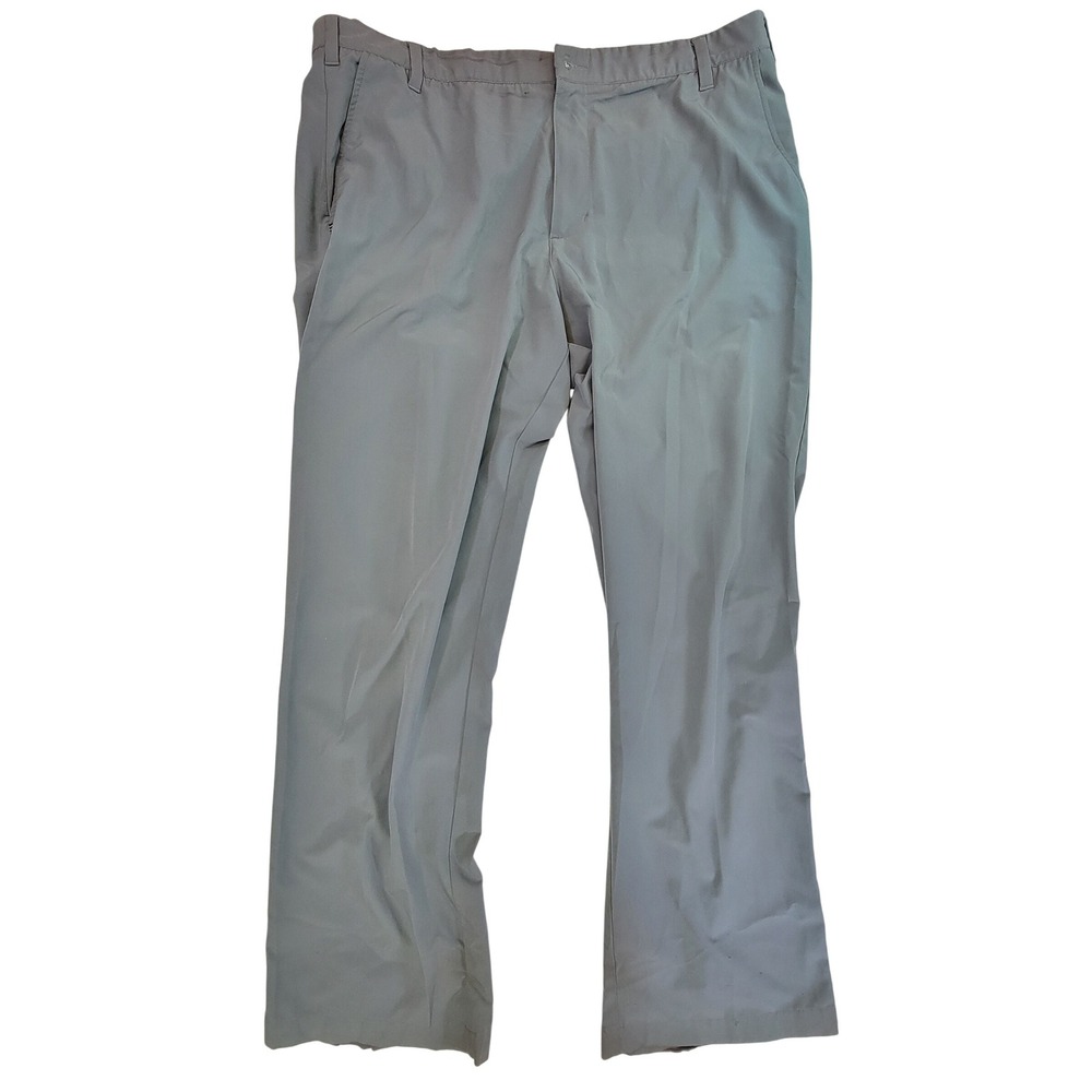 Adidas Golf Pants Mens 40x32 Grey Flat Front Performance Stretch
